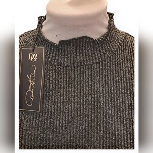 NWT Donna Gildman Black Sparkly Top